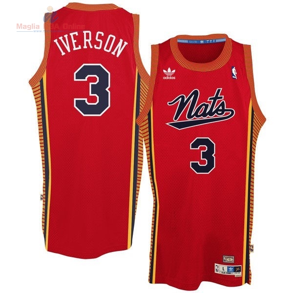 Acquista Maglia NBA Philadelphia Sixers #3 Allen Iverson Retro Rosso