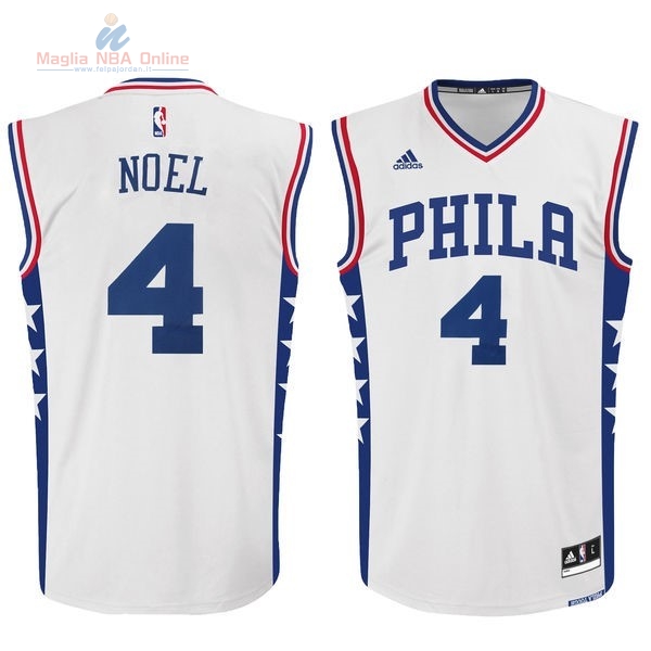 Acquista Maglia NBA Philadelphia Sixers #4 Nerlens Noel Bianco