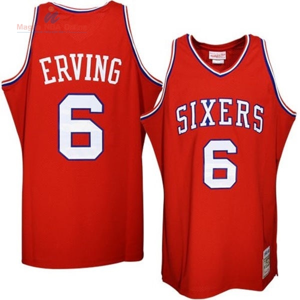 Acquista Maglia NBA Philadelphia Sixers #6 Julius Erving Rosso