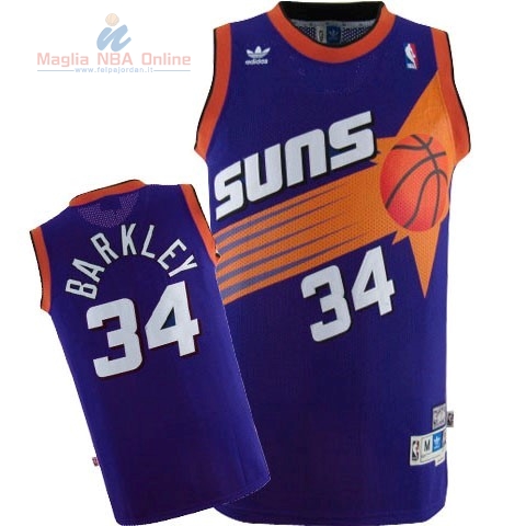 Acquista Maglia NBA Phoenix Suns #34 Charles Barkley Porpora
