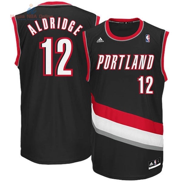 Acquista Maglia NBA Portland Trail Blazers #12 LaMarcus Aldridge Nero