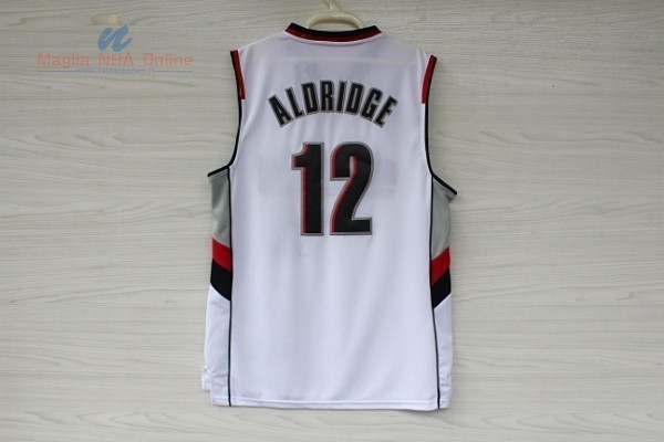 Acquista Maglia NBA Portland Trail Blazers #12 LaMarcus Aldridge Retro Bianco