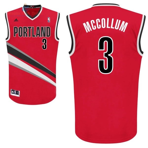 Acquista Maglia NBA Portland Trail Blazers #3 C.J.McCollum 2016 Rosso