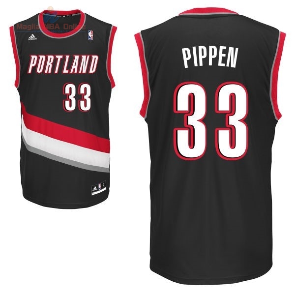 Acquista Maglia NBA Portland Trail Blazers #33 Scottie Pippen Nero