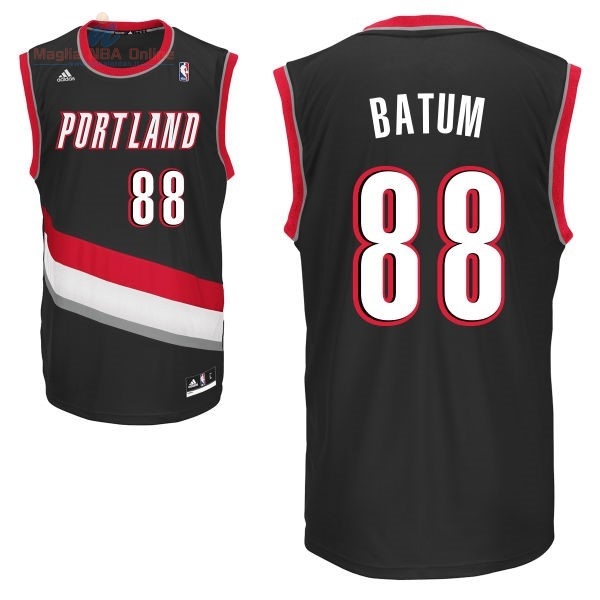 Acquista Maglia NBA Portland Trail Blazers #88 Nicolas Batum Nero