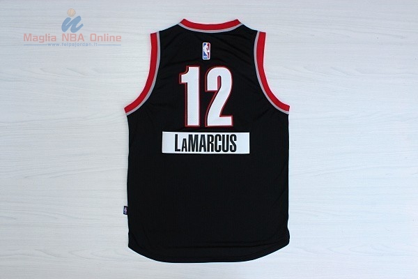 Acquista Maglia NBA Portland Trail Blazers Blazers 2014 Natale #12 LaMarcus Nero
