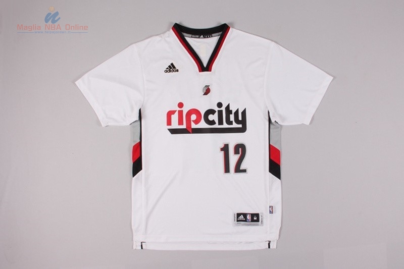 Acquista Maglia NBA Portland Trail Blazers Manica Corta #12 LaMarcus Aldridge Bianco