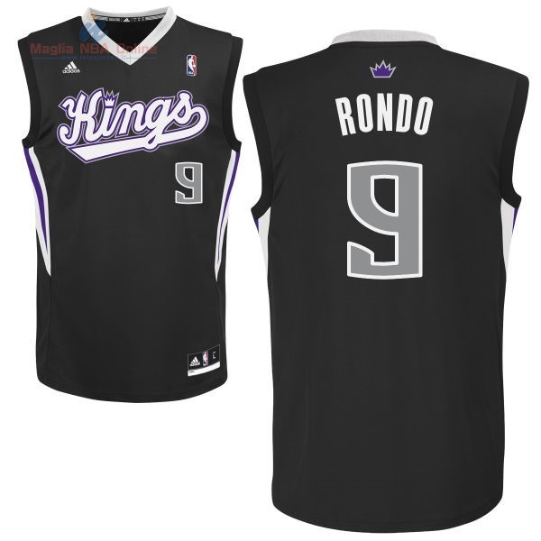 Acquista Maglia NBA Sacramento Kings #9 Rajon Rondo Nero