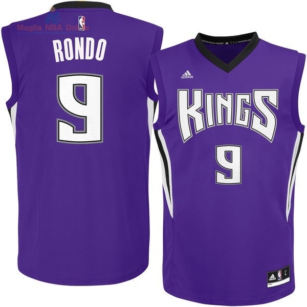 Acquista Maglia NBA Sacramento Kings #9 Rajon Rondo Porpora