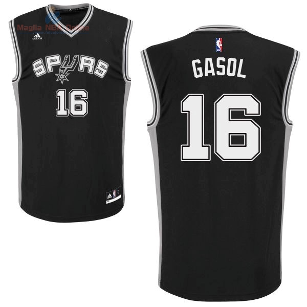 Acquista Maglia NBA San Antonio Spurs #16 Pau Gasol Nero