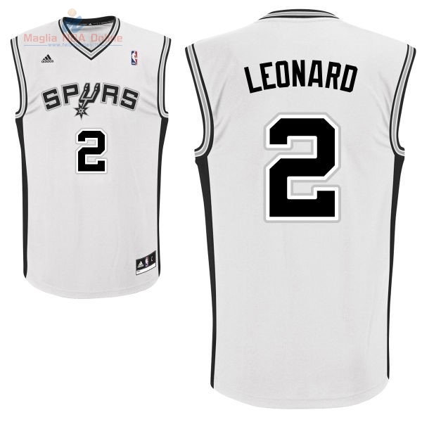 Acquista Maglia NBA San Antonio Spurs #2 Kawhi Leonard Bianco