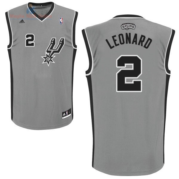 Acquista Maglia NBA San Antonio Spurs #2 Kawhi Leonard Grigio