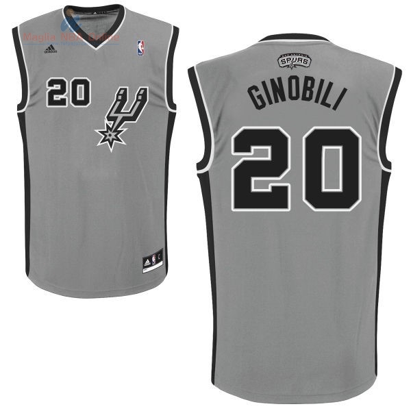 Acquista Maglia NBA San Antonio Spurs #20 Manu Ginóbili Grigio