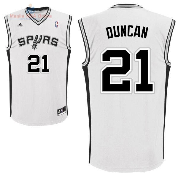 Acquista Maglia NBA San Antonio Spurs #21 Tim Duncan Bianco