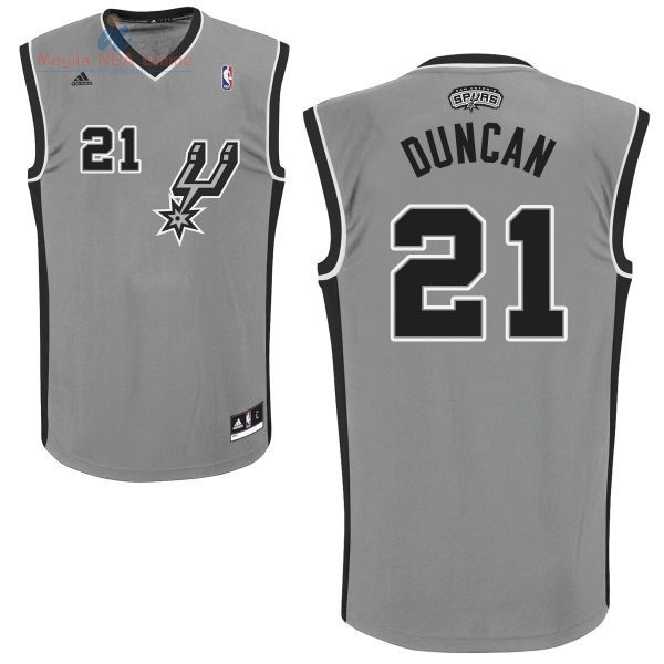 Acquista Maglia NBA San Antonio Spurs #21 Tim Duncan Grigio