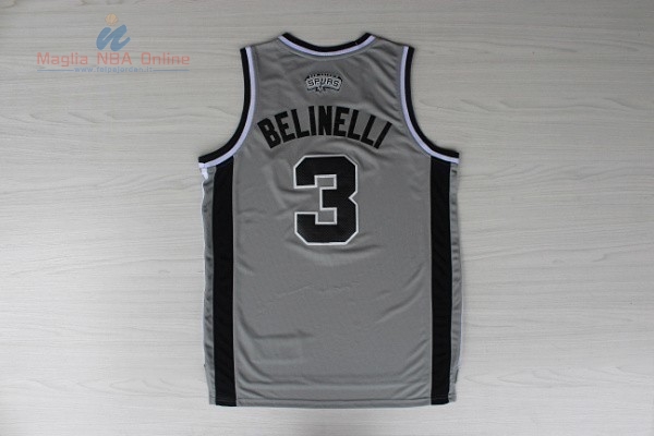 Acquista Maglia NBA San Antonio Spurs #3 Marco Belinelli Grigio