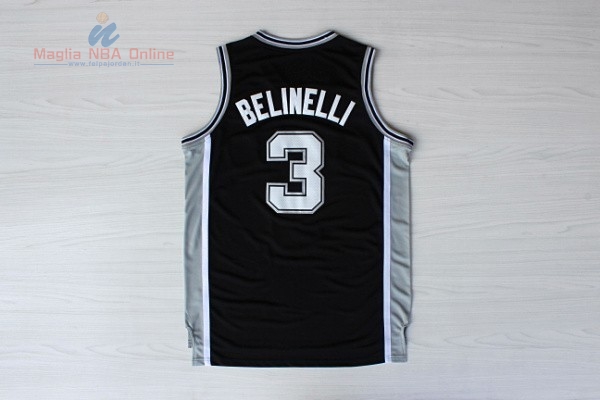 Acquista Maglia NBA San Antonio Spurs #3 Marco Belinelli Nero