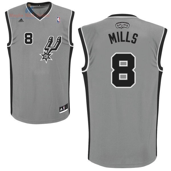 Acquista Maglia NBA San Antonio Spurs #8 Patty Mills Grigio