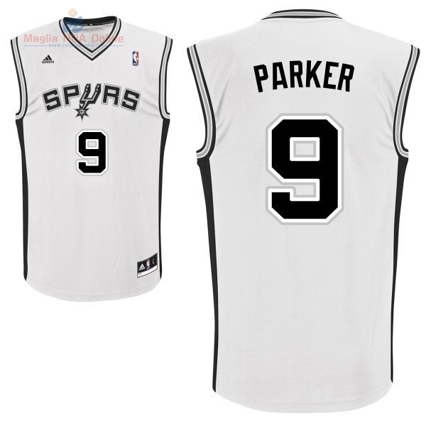 Acquista Maglia NBA San Antonio Spurs #9 Tony Parker Bianco
