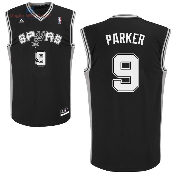 Acquista Maglia NBA San Antonio Spurs #9 Tony Parker Nero