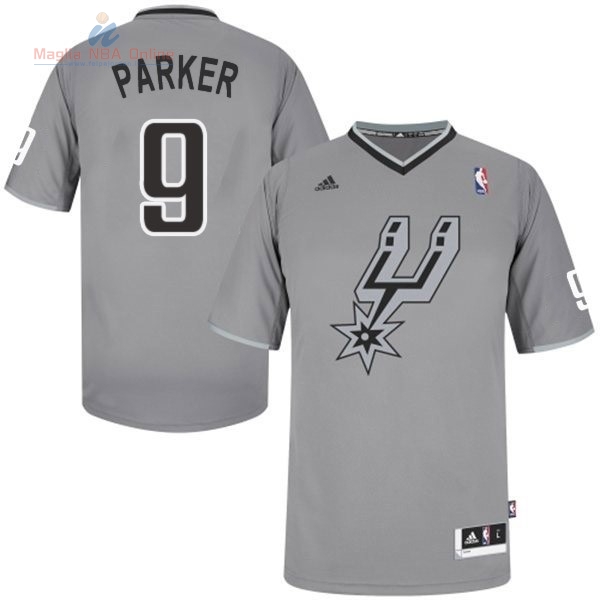 Acquista Maglia NBA San Antonio Spurs 2013 Natale #9 Parker Grigio