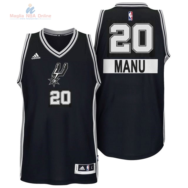 Acquista Maglia NBA San Antonio Spurs Blazers 2014 Natale #20 Manu Nero