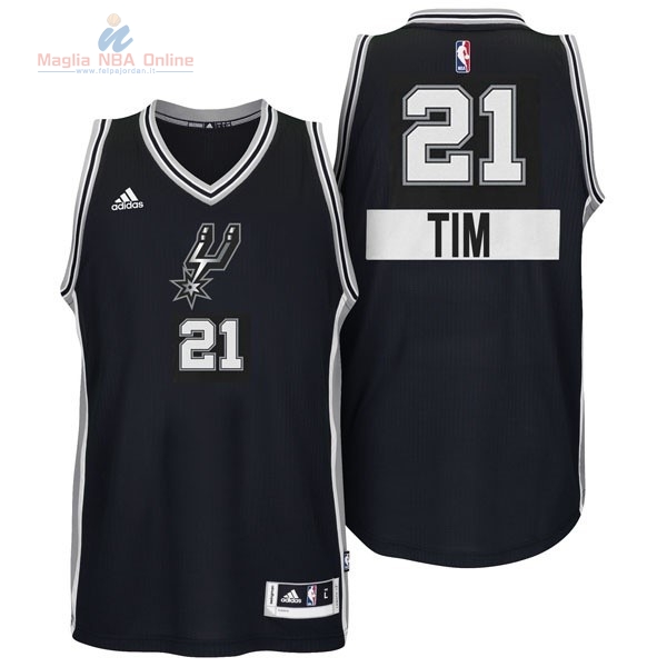 Acquista Maglia NBA San Antonio Spurs Blazers 2014 Natale #21 Tim Nero