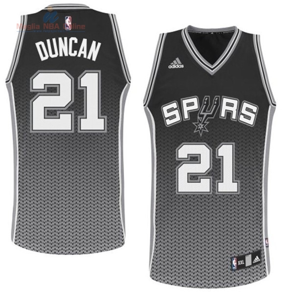 Acquista Maglia NBA San Antonio Spurs Moda Risuonare #21 Duncan Grigio