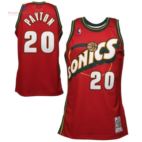 Acquista Maglia NBA Seattle Supersonics #20 Gary Payton Retro Rosso