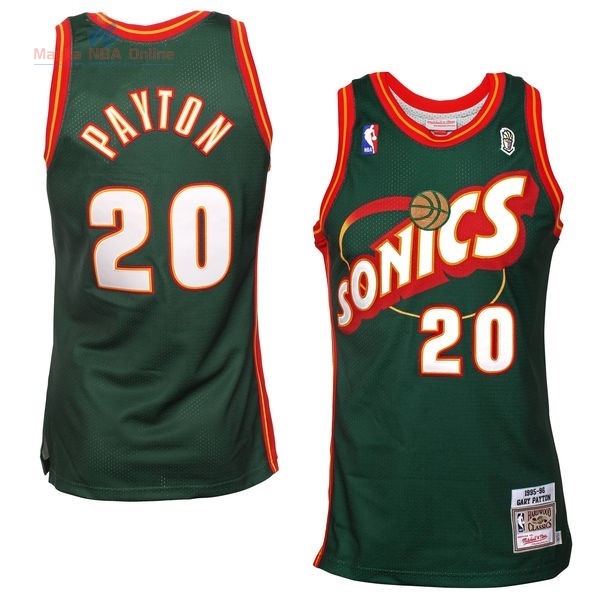 Acquista Maglia NBA Seattle Supersonics #20 Gary Payton Retro Verde