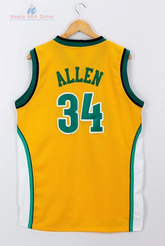 Acquista Maglia NBA Seattle Supersonics #34 Ray Allen Giallo