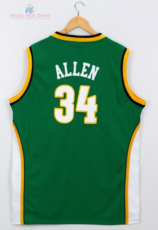 Acquista Maglia NBA Seattle Supersonics #34 Ray Allen Verde