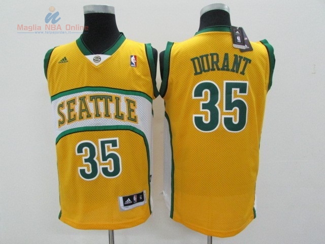 Acquista Maglia NBA Seattle Supersonics #35 Kevin Durant Giallo