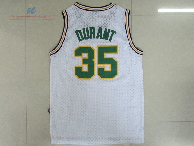 Acquista Maglia NBA Seattle Supersonics #35 Kevin Durant Retro Bianco