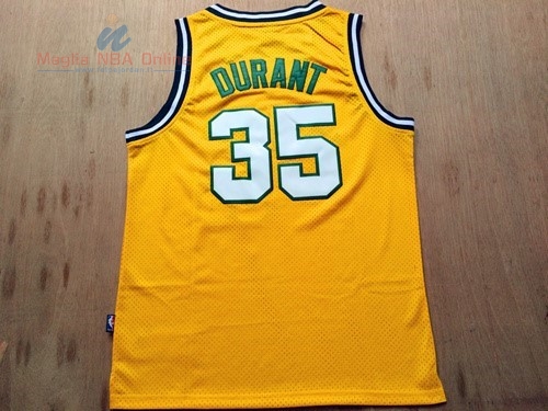 Acquista Maglia NBA Seattle Supersonics #35 Kevin Durant Retro Giallo