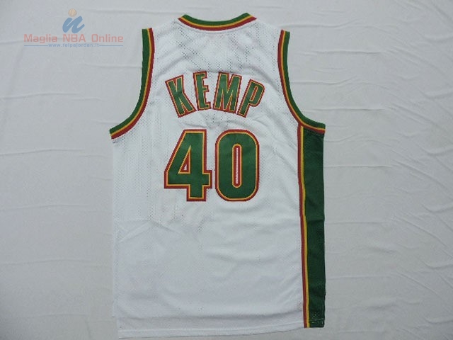 Acquista Maglia NBA Seattle Supersonics #40 Shawn Kemp Retro Bianco