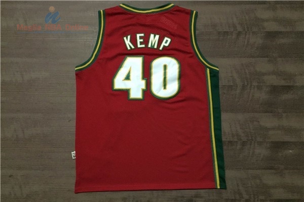 Acquista Maglia NBA Seattle Supersonics #40 Shawn Kemp Retro Rosso