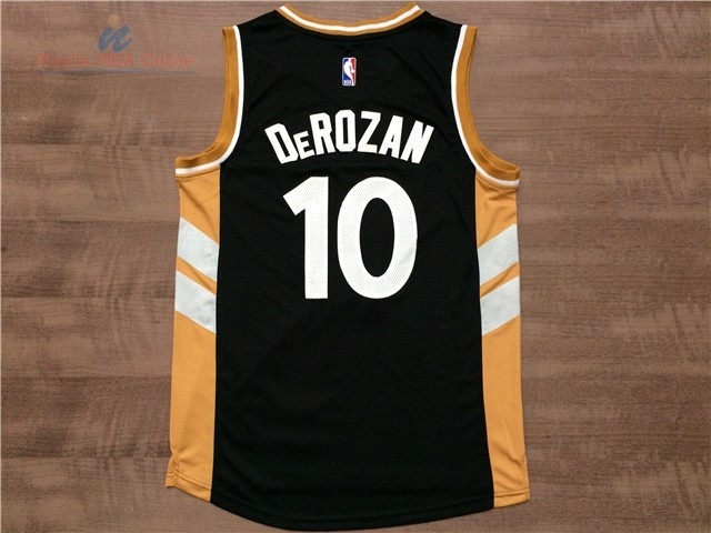 Acquista Maglia NBA Toronto Raptors #10 Demar DeRozan Nero Giallo