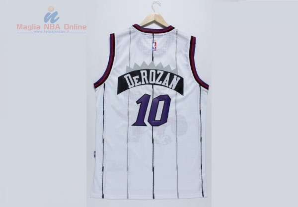 Acquista Maglia NBA Toronto Raptors #10 Demar DeRozan Retro Bianco