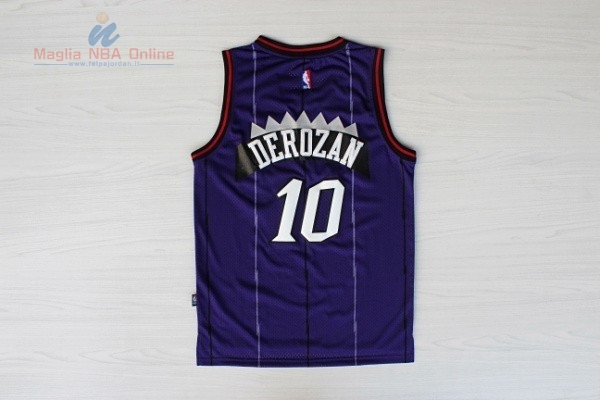 Acquista Maglia NBA Toronto Raptors #10 Demar DeRozan Retro Porpora