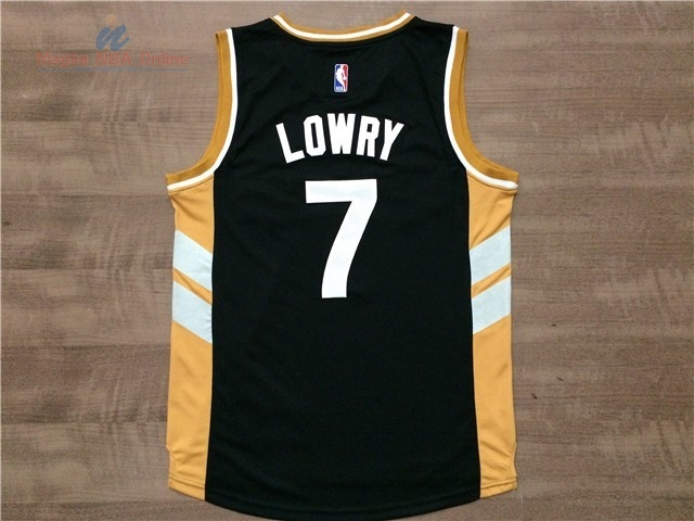 Acquista Maglia NBA Toronto Raptors #7 Kyle Lowry Nero Giallo