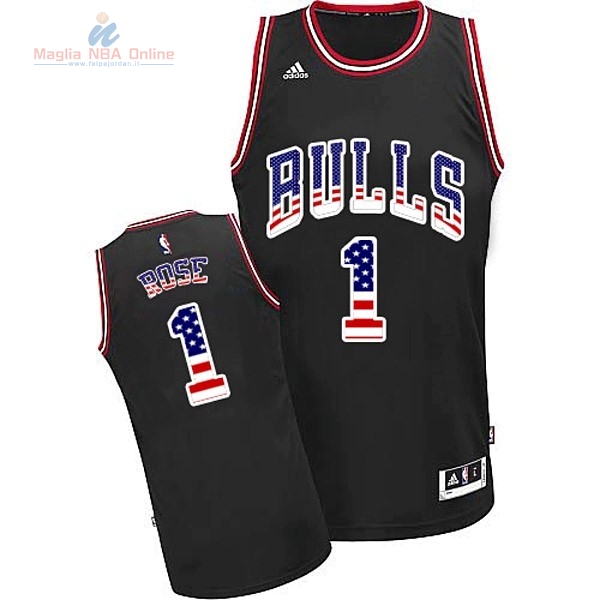 Acquista Maglia NBA USA Flag Special Edition #1 Rose Nero