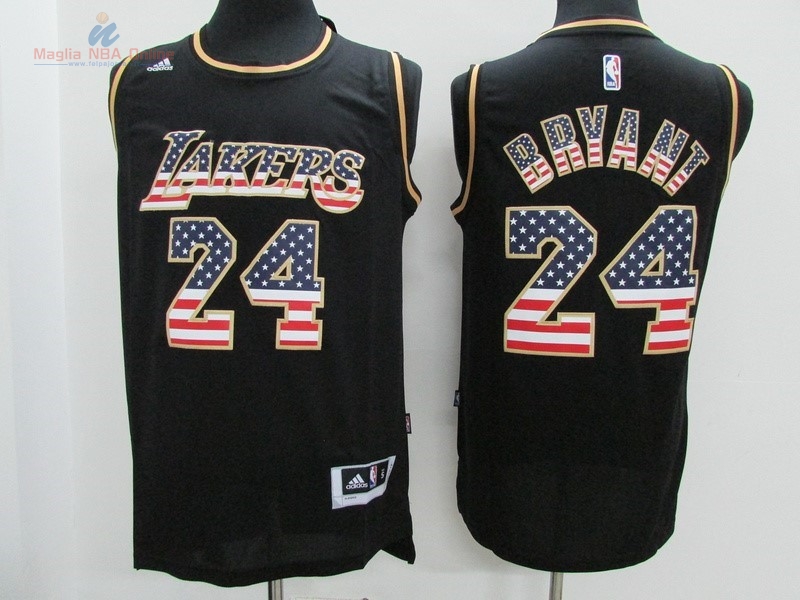 Acquista Maglia NBA USA Flag Special Edition #24 Bryant Nero