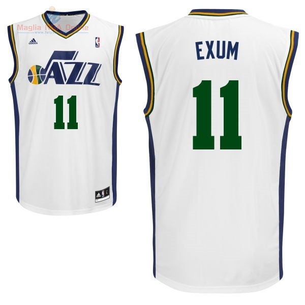 Acquista Maglia NBA Utah Jazz #11 Dante Exum Bianco