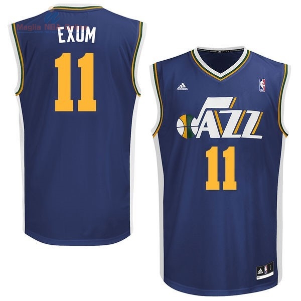 Acquista Maglia NBA Utah Jazz #11 Dante Exum Blu