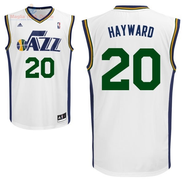 Acquista Maglia NBA Utah Jazz #20 Gordon Hayward Bianco