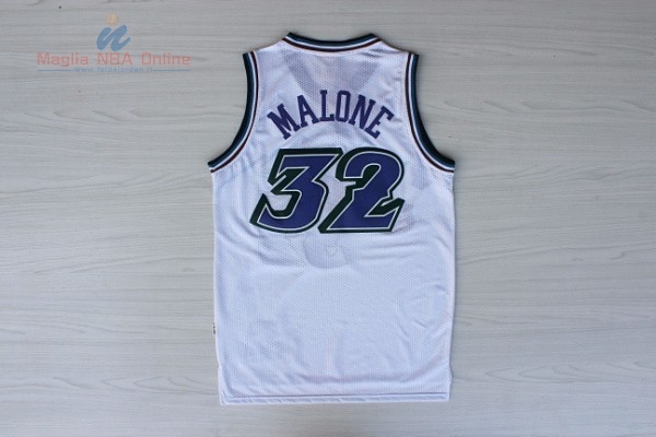 Acquista Maglia NBA Utah Jazz #32 Karl Malone Bianco