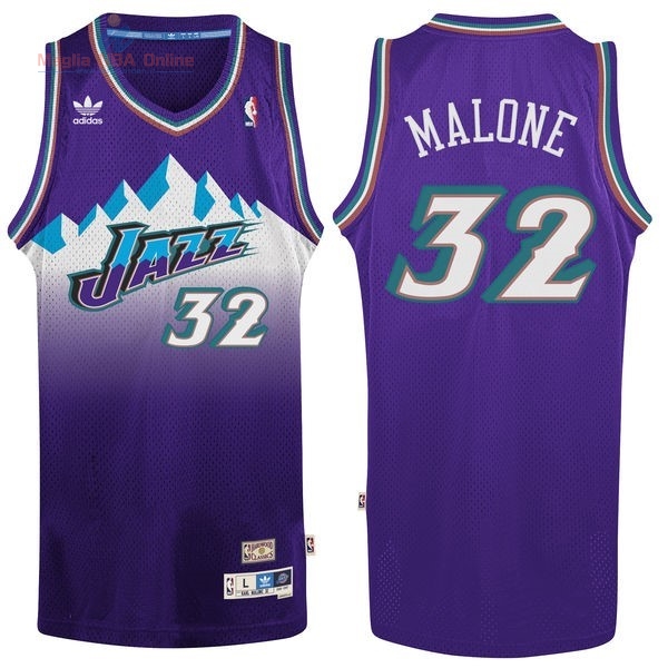 Acquista Maglia NBA Utah Jazz #32 Karl Malone Porpora