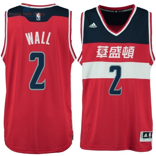 Acquista Maglia NBA Washington Wizards #2 John Wall Washington Rosso