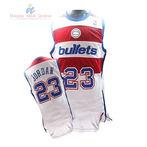 Acquista Maglia NBA Washington Wizards #23 Michael Jordan Retro Bianco